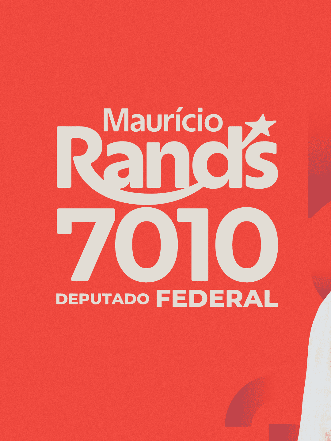 Identidade visual Maurício Rands 7010 Deputado Federal em fundo vermelho